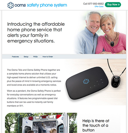 Ooma Safetyphone Landing Page